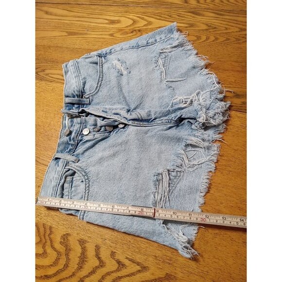 PACSUN Jeans Shorts Womens 25 BLUE VINTAGE HIGH RISE Preowned Button Fly - Picture 2 of 11